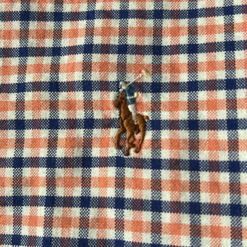 Ralph Lauren Men's Plaid Shirt Orange and Blue Size XL - Picture 3 of 4
